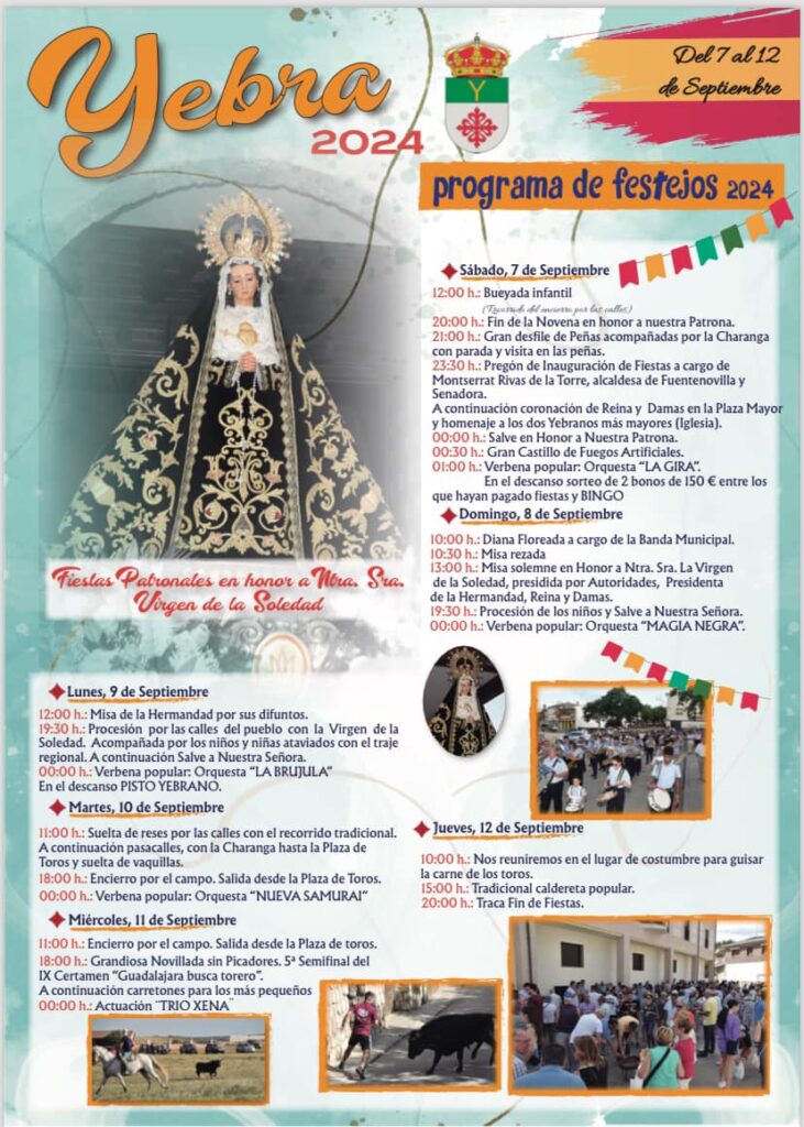 Fiestas patronales en honor a la Virgen de la Varga 2024 Yebra
